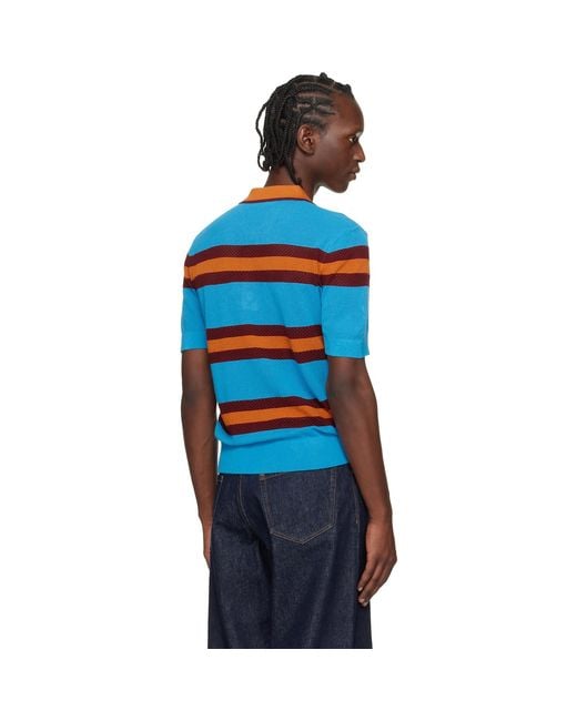 Dries Van Noten Black Striped Polo for men