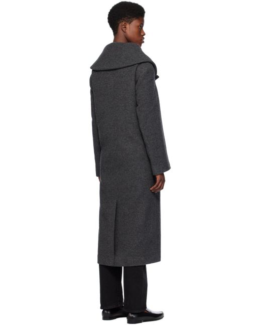 Totême  Black Toteme Gray Wrap Coat