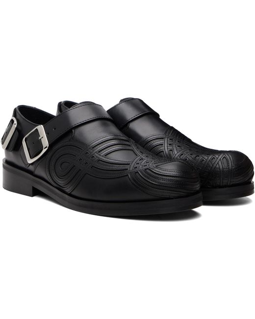 STEFAN COOKE Black Braided Biker Derbys for men