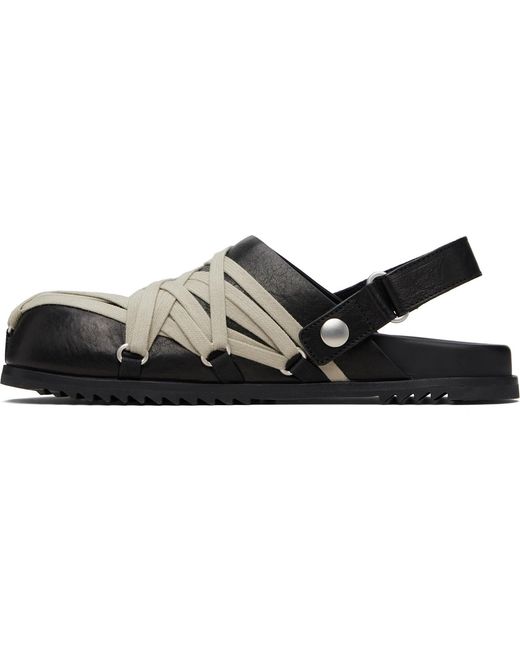 Rick Owens Black Temple Megalace Mule Granola Loafers