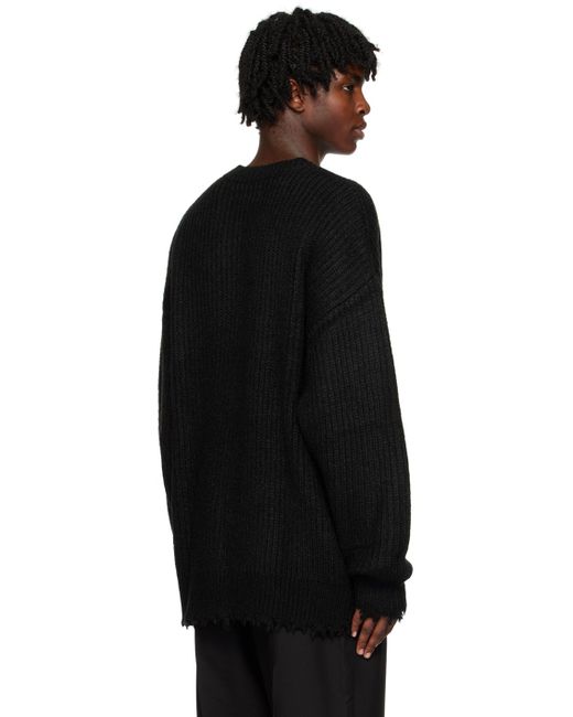 Izzue Black Distressed Sweater for men