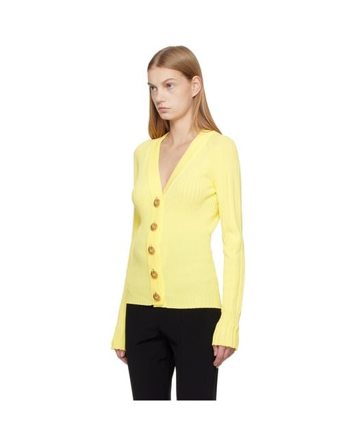 Balmain Black Buttoned V-Neck Light Knit Cardigan
