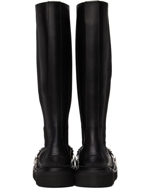 Toga Black Leather Tall Boots