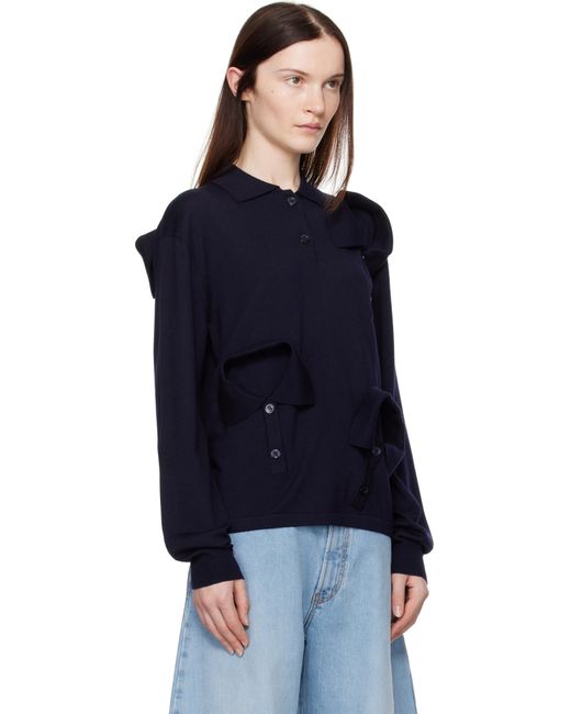 Moschino ネイビー Multi Collars ニットポロシャツ Blue