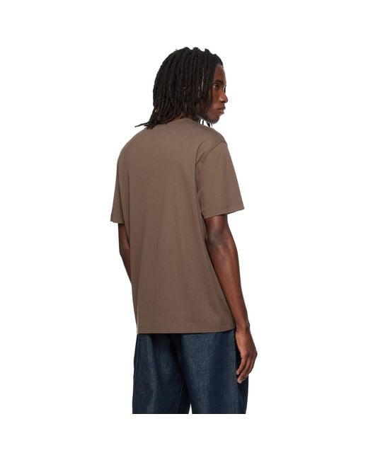 Lemaire Brown Scoop-Neck T-Shirt for men