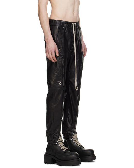 Rick Owens Black Bauhaus Leather Pants for men