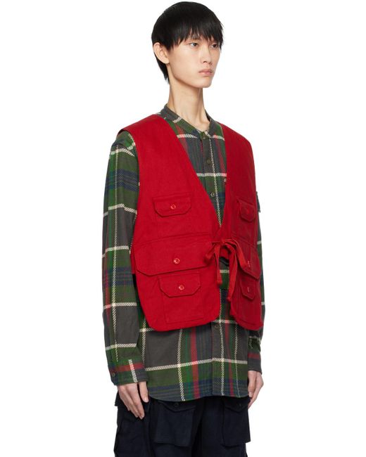 Engineered Garments Red Fowl Vest for men