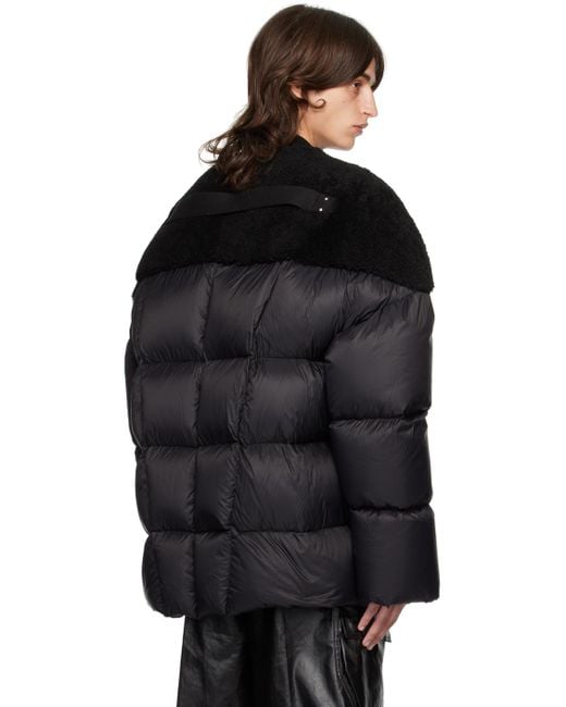 Rick Owens Black Porterville Flight Shearling Down Jacket for men