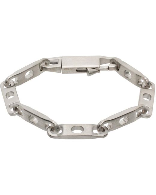 Rick Owens Black Silver Chain Bracelet for men