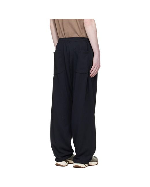 Nanamica Black Polyester Pile Sweatpants for men