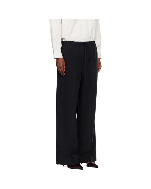 Totême Black Fluid Drawstring Trousers