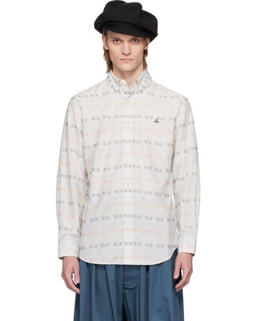 Vivienne Westwood White Two Button Krall Shirt for men