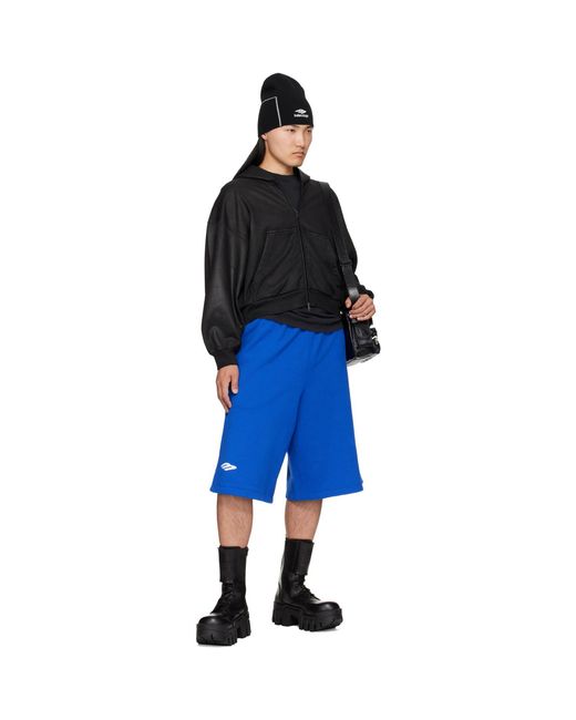 Balenciaga Black Cropped Zip-up Hoodie for men