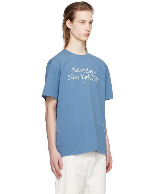 メンズ Saturdays NYC ブルー Miller Tシャツ Blue
