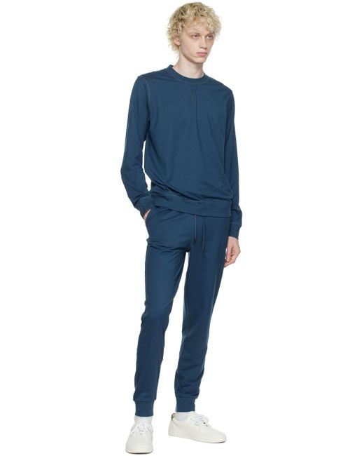 Sunspel Blue Dri-Release Sweatshirt for men