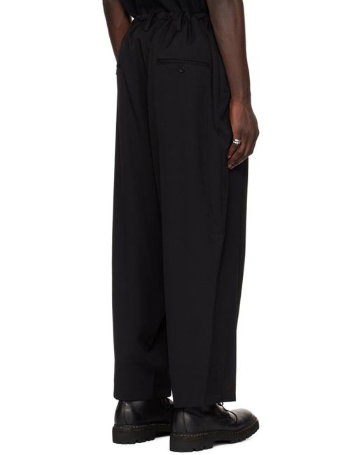 Yohji Yamamoto Black Drawstring Trousers for men