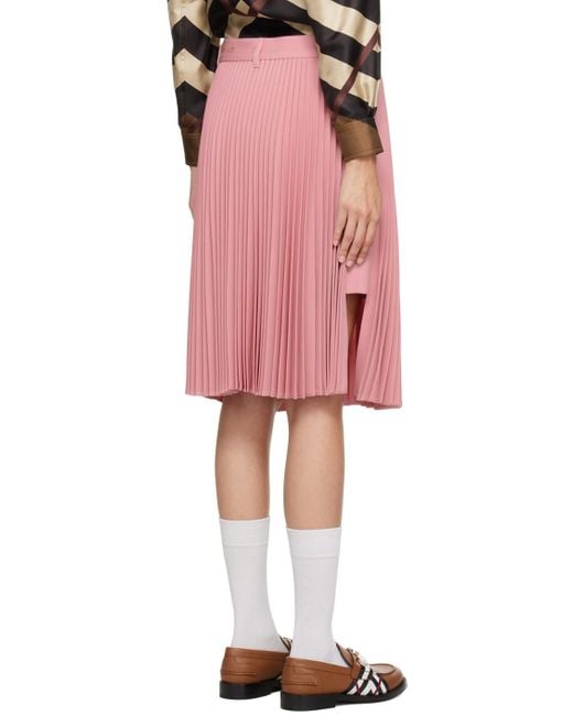 Burberry Red 'grain De Poudre' Midi Skirt