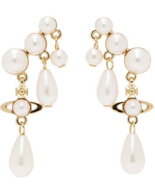 Vivienne Westwood White Gold Marybeth Earrings