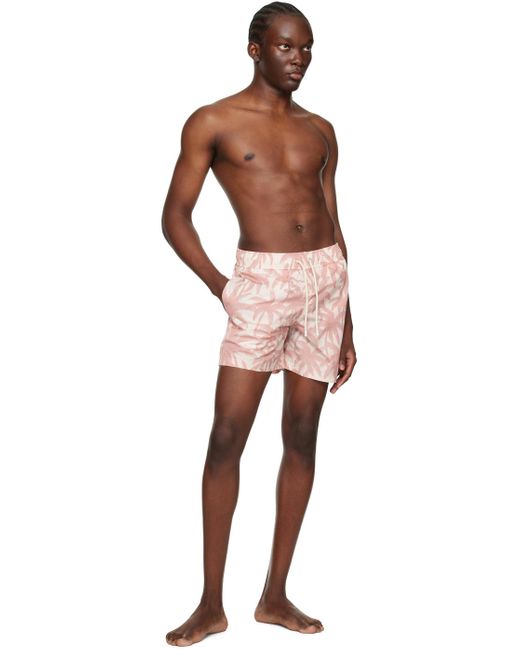 Palm Angels Pink Off-white Palms Allover Swim Shorts for men