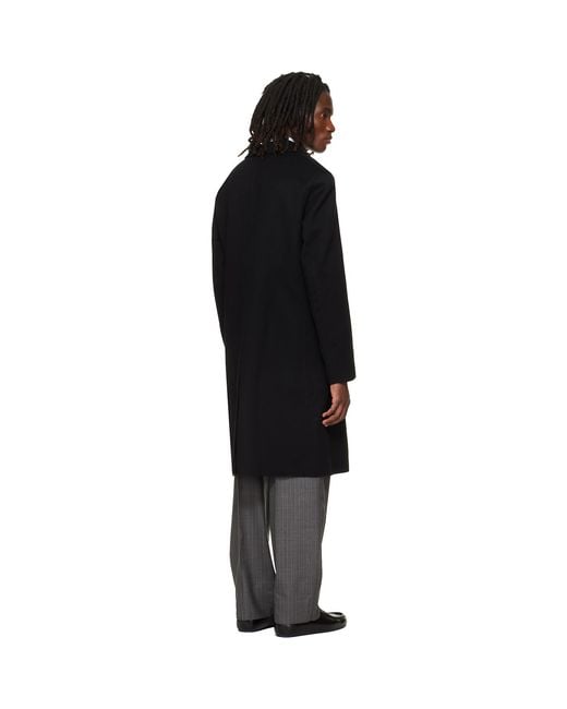 Jil Sander Black Melton Coat for men