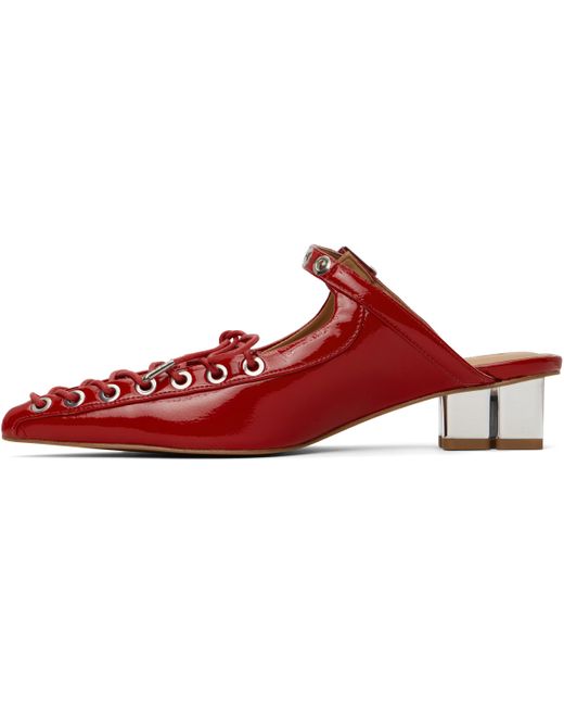 Ganni レッド シューレース ミュール Red