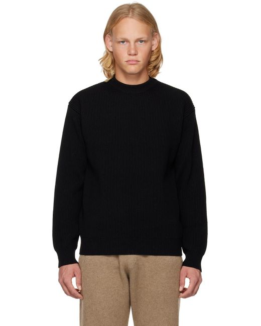 Auralee Black Big Sweater for men