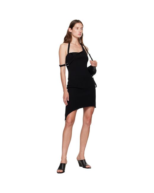 Courreges Black Undressed Rib Knit Minidress