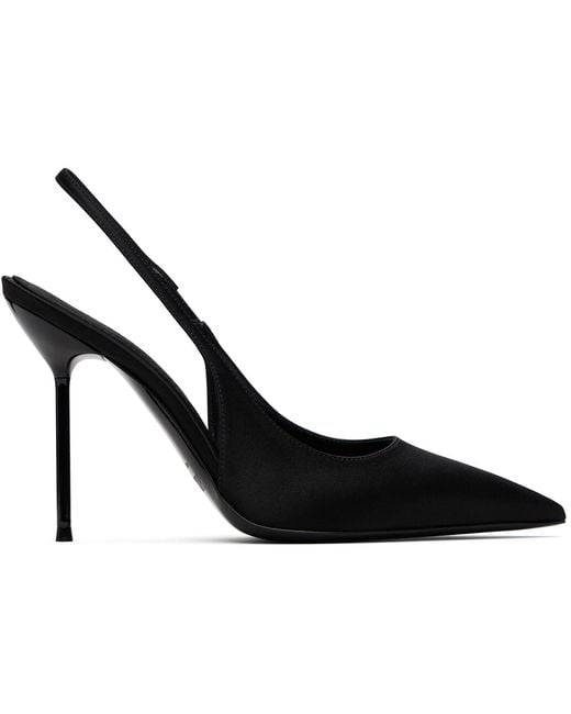 Paris Texas Black Lidia Slingback Heels