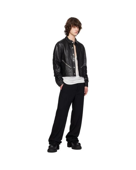 Rick Owens Black Temple Tour Alice Leather Overshirt for men