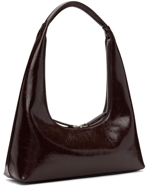 MARGE SHERWOOD Brown Crinkled Leather Shoulder Bag