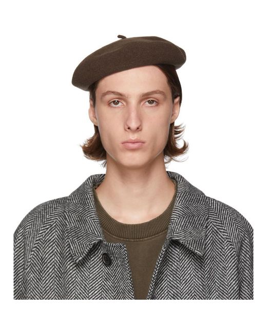 Lemaire Wool Brown Mini Basque Beret 
