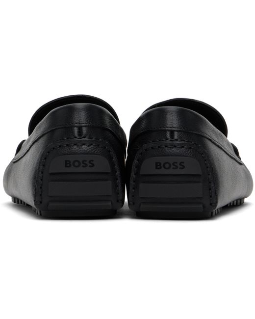 メンズ Boss ブラック ドライビングシューズ Black