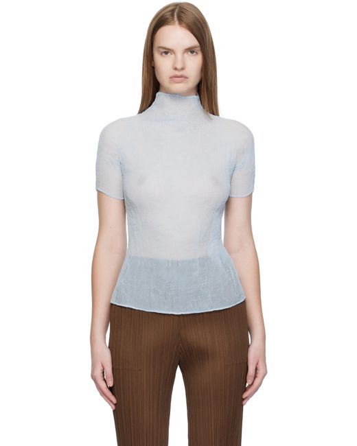 Haut Twist 3 Bleu En Crêpe Chiffon Issey Miyake en coloris White
