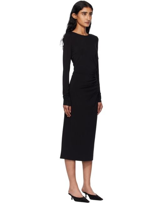 Max Mara Black Zitto Midi Dress