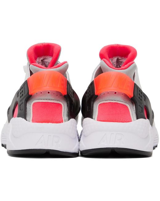 Nike Black Gray & Red Air Huarache Sneakers for men