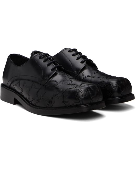 STEFAN COOKE Black Star Square Toe Derbys for men