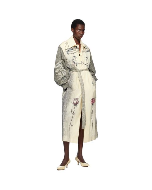 Jean Paul Gaultier Black Off- 'The Multi-Tattoo' Trench Coat