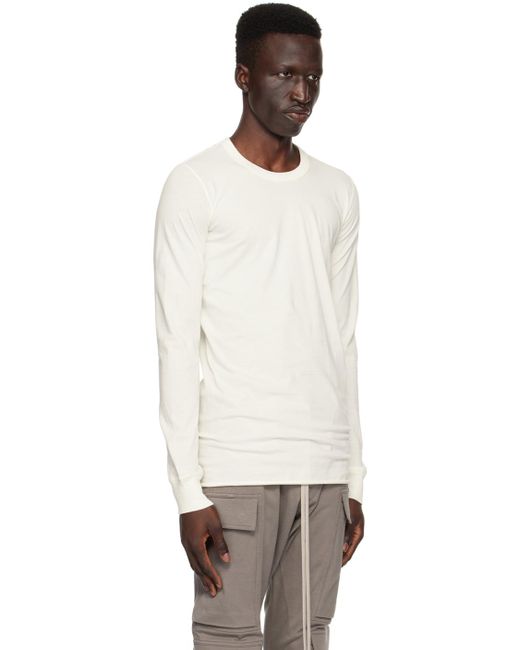 Rick Owens Black Off-white Basic Long Sleeve T-shirt for men