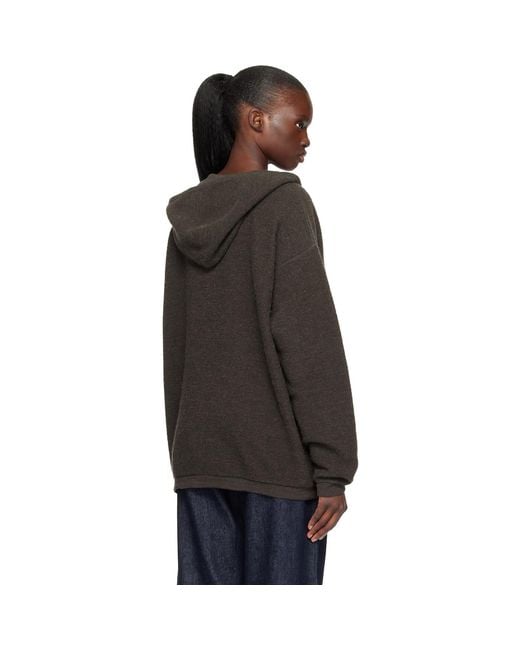 Lauren Manoogian Black Fine Terry Hoodie
