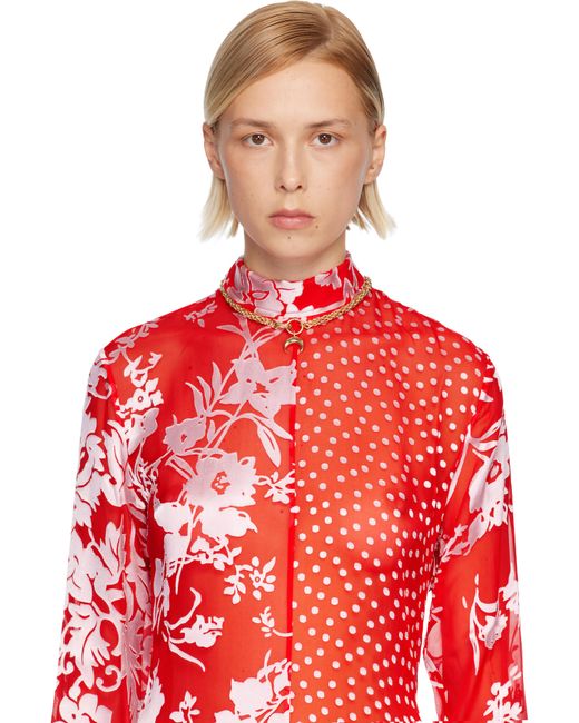 MARINE SERRE Metallic Moon Braided Chain Necklace