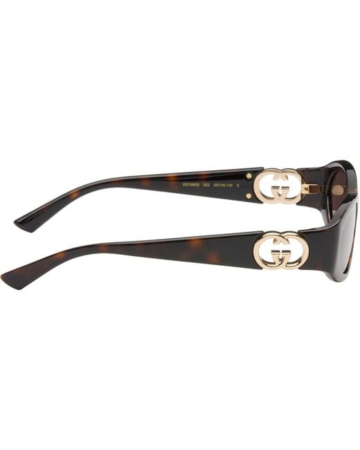 Gucci Brown Oval Frame Sunglasses