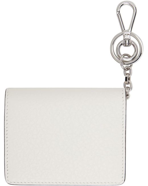 Acne White Folded Leather Wallet for men