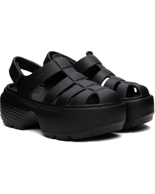 CROCSTM ブラック Stomp フィッシャーマン サンダル Black