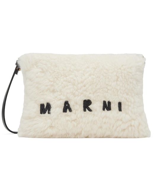off white shearling bag