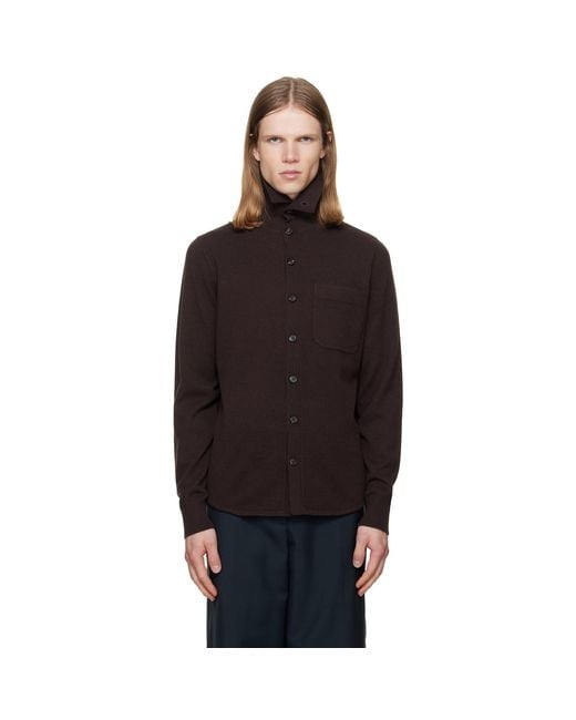 Dries Van Noten Black Collar Cashmere Cardigan for men
