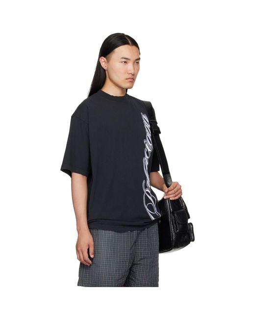 Balenciaga Black Embroidered T-Shirt for men