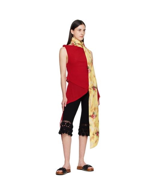Ganni Orange Print Wrap Scarf
