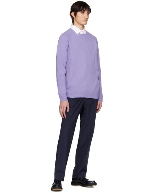Sunspel Purple Raglan Sweater for men