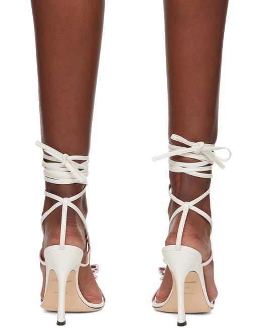 Blumarine Brown Ssense Exclusive White Butterfly '105 Heeled Sandals