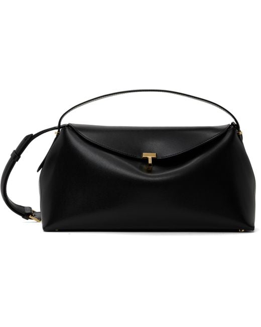 Totême  Black T-Lock Leather Top Handle Bag